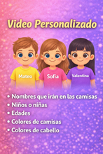 Load image into Gallery viewer, Video personalizado animado - niño/a con nombre (8 segundos)
