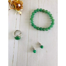 Load image into Gallery viewer, Natural Stones Set of 3 Crystal Green Stretchable Bracelet