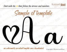 Load image into Gallery viewer, Wire Alphabet Patterns, Heart Letter  Uppercase and Lowercase, Love Font for Wire Art Words, Instant Download, Tricotin Print PDF Files