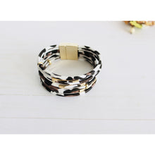Load image into Gallery viewer, Leopard Leather Bracelet with Magnetic Closure - Bracelets
