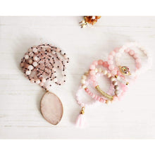 Cargar imagen en el visor de la galería, Rose Beaded Natural Stones Necklace and Bracelet Set - Sets