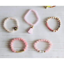 Cargar imagen en el visor de la galería, Rose Beaded Natural Stones Necklace and Bracelet Set - Sets