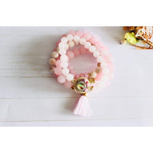 Cargar imagen en el visor de la galería, Rose Beaded Natural Stones Necklace and Bracelet Set - Sets