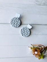 Load image into Gallery viewer, silver textured clay earrings