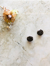 Load image into Gallery viewer, Braided textured Dark brown chocolate circle studs