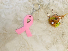 Load image into Gallery viewer, Double sided light pink textured ribbon keychain