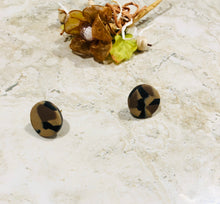 Load image into Gallery viewer, Animal print leopard polymer clay earrings,stainless steel, handmade earrings,handmade jewelry,for women,statment earrings, studs,clay studs