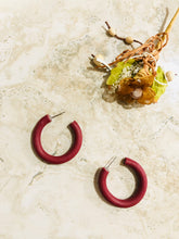 Load image into Gallery viewer, Medium Polymer Clay Hoops, Hypoallergenic Titanium Posts, Lightweight Clay Dangles