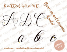 Load image into Gallery viewer, Digital Wire Art Course, Uppercase and Lowercase Alphabet Templates, Letters for Wire Words, Instant Digital PDF Download, Printable Files