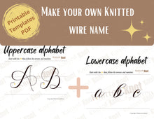 Load image into Gallery viewer, Digital Wire Art Course, Uppercase and Lowercase Alphabet Templates, Letters for Wire Words, Instant Digital PDF Download, Printable Files