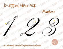 Load image into Gallery viewer, Numbers Wire Art Patterns, Nice Numeric Font Templates, Bending Shape for Decor, Nursery Gift, Tricotin Instant Print, Digital Download File