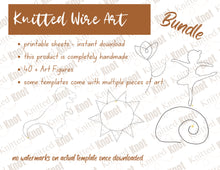 Load image into Gallery viewer, Knitted Wire Art Template Bundle, 40+ Figures, Instant Digital PDF Download, Drawings Figures PDF Download, Shapes Templates for Wall Decor