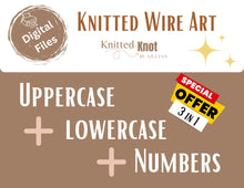 Load image into Gallery viewer, Wire Alphabets and Numbers, Printable Template for Wire Art. Uppercase and Lowercase Letter Pattern, Instant Digital PDF Download, Easy File