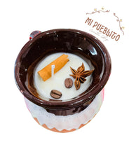 Load image into Gallery viewer, Cafe de la Olla Candle | Mexican Latte Aroma | Natural Soy Wax Blend | Authentic Coffee Aromatic Vela | Spices and Real Coffee Beans Candle