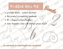 Load image into Gallery viewer, Bundle Figures Knitted Wire Art Course, Drawings Uppercase Lowercase and Numbers, Tricotrin PDF Download, Wire Bending Figure Patterns
