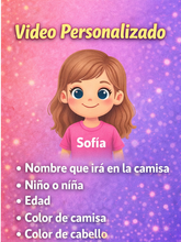 Load image into Gallery viewer, Video personalizado animado - niño/a con nombre (8 segundos)
