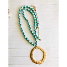 Load image into Gallery viewer, Beaded Round Pendant Necklace - Necklaces
