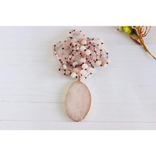 Cargar imagen en el visor de la galería, Rose Beaded Natural Stones Necklace and Bracelet Set - Sets
