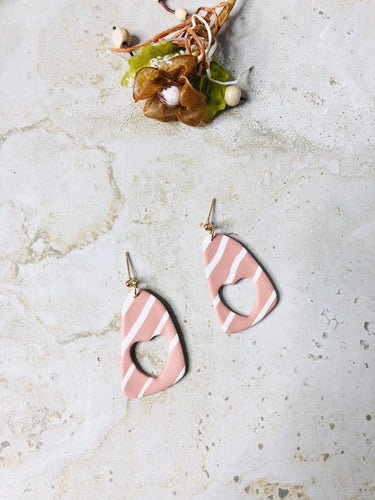 Valentines Day Heart Polymer Clay Dangle Earrings | Handmade Heart Statement Earrings | Valentine's Day Jewelry | Dainty Love Earrings