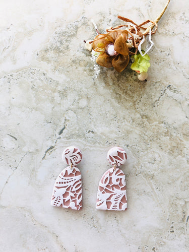 textured clay earrings Azucena Brands