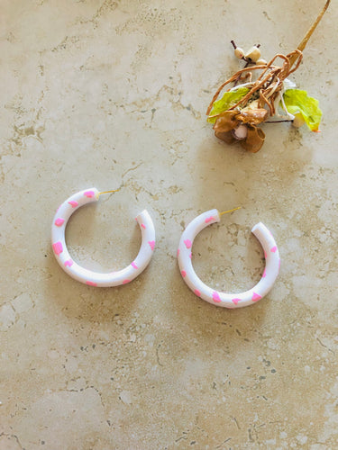 Handmade Cute Pink Cow Earrings for women