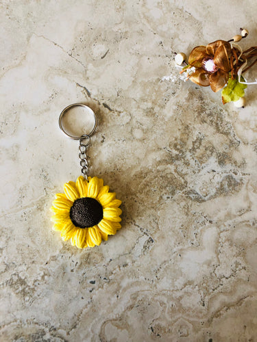 clay big sunflower key chain