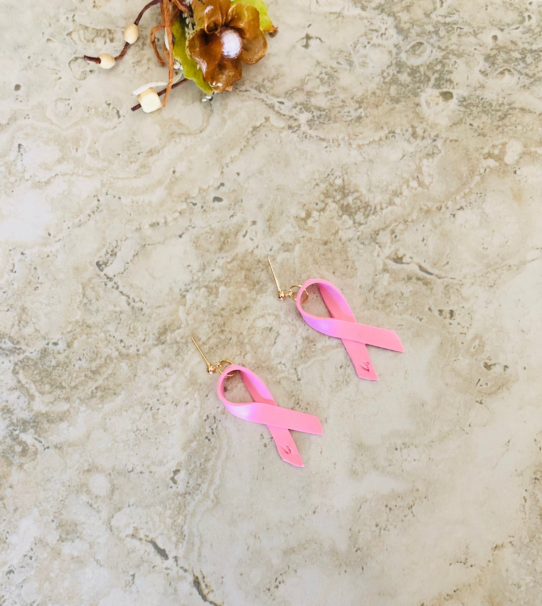Fun Enamel Coated Pink Ribbon Breast Cancer Awareness Stud Earrings Gi –  Rosemarie Collections