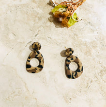 Load image into Gallery viewer, animal print dangles drops made of clay
