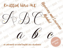 Load image into Gallery viewer, Digital Wire Art Course, Uppercase and Lowercase Alphabet Templates, Letters for Wire Words, Instant Digital PDF Download, Printable Files
