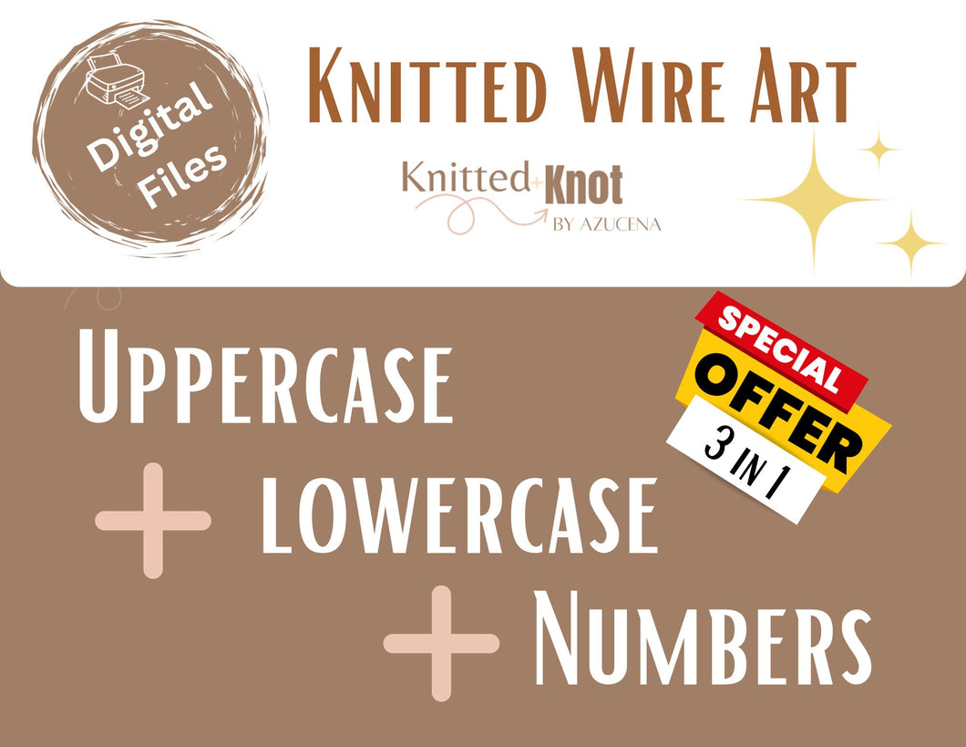 Wire Alphabets and Numbers, Printable Template for Wire Art. Uppercase and Lowercase Letter Pattern, Instant Digital PDF Download, Easy File