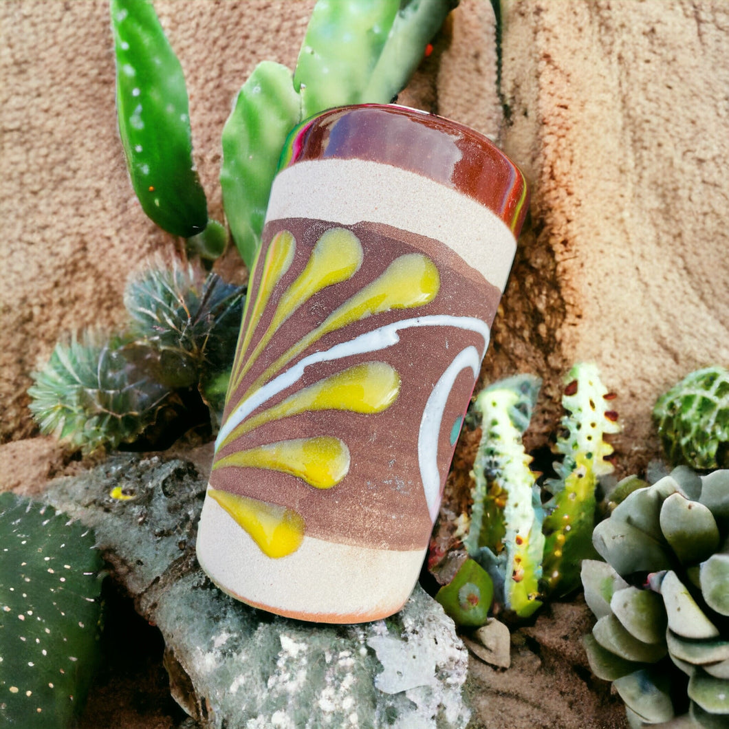Ceramic Shot Horchata Candle | Scented Tequilero Gift | Mexican Pottery Home Decor | Mexican Inspired Tequila Candle | Eco-Friendly Soy Wax